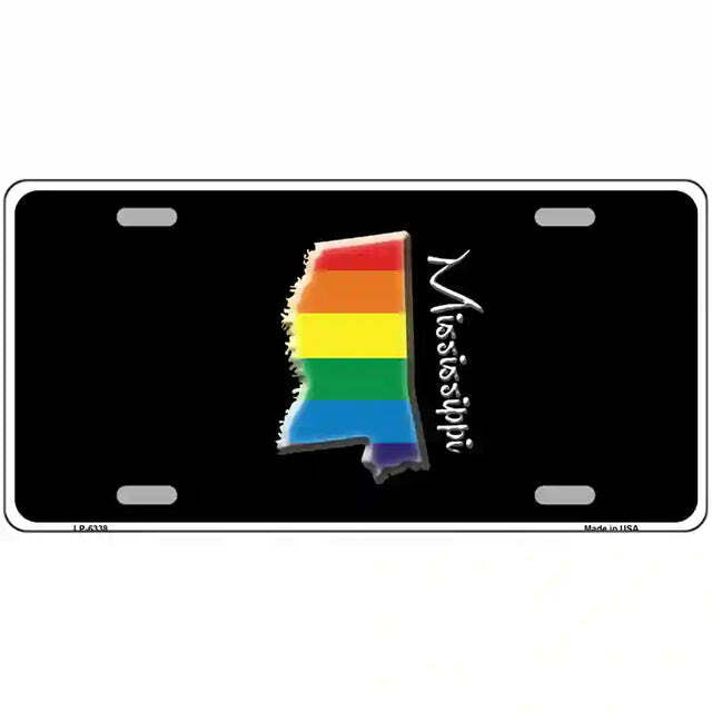 Mississippi Gay Pride Rainbow Flag Metal Sign