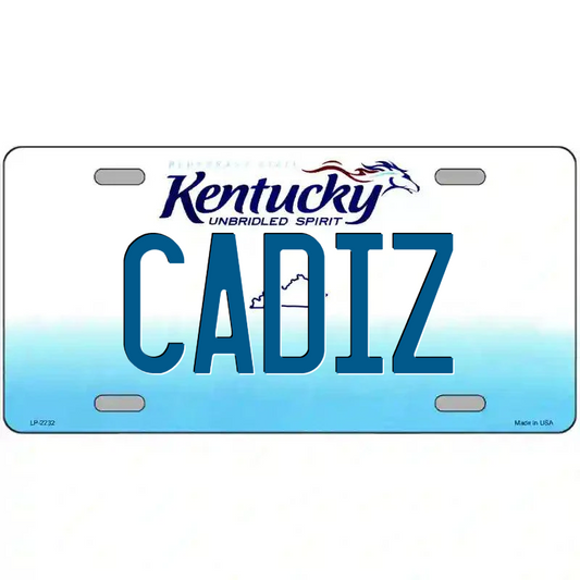Cadiz Kentucky Metal Sign