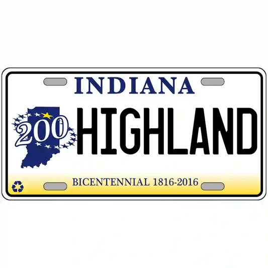 Highland Indiana Bicentennial Metal Sign