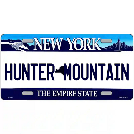 Hunter Mountain New York Blue Metal Sign