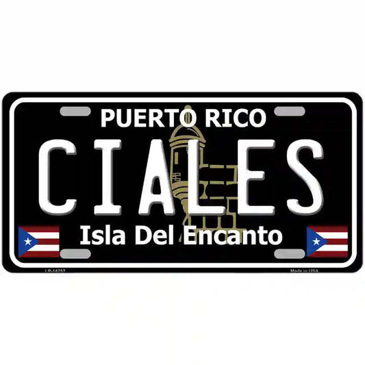 Ciales Puerto Rico Black Metal Sign
