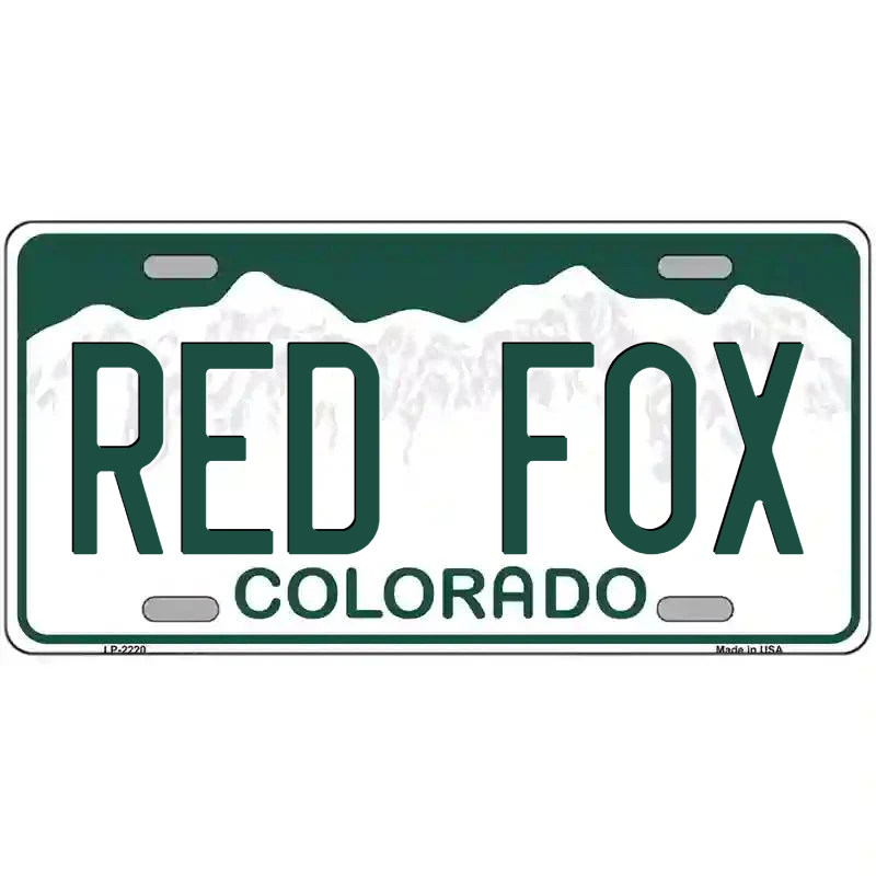 Red Fox Colorado Metal Sign
