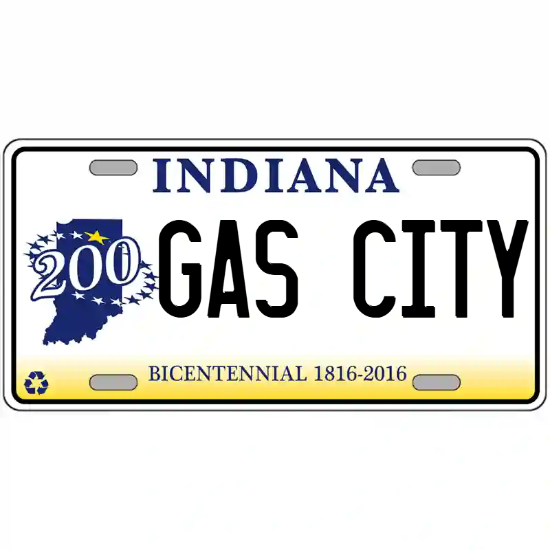 Gas City Indiana Bicentennial Metal Sign