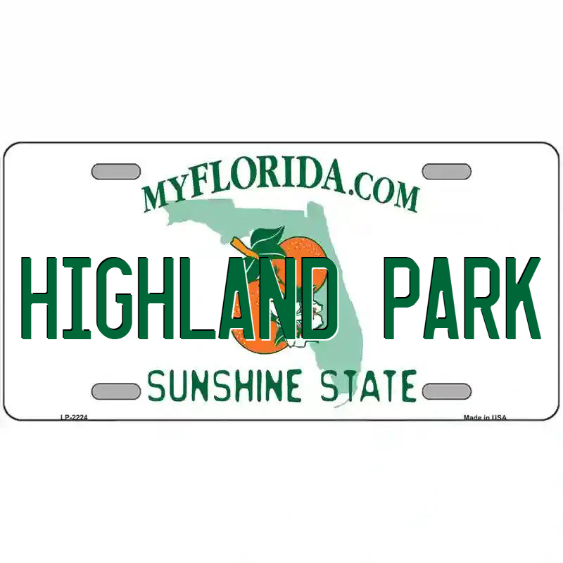 Highland Park Florida Metal Sign