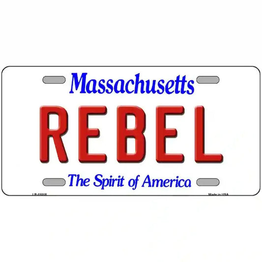 Rebel Massachusetts Metal Sign