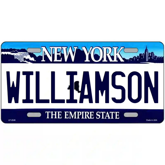 Williamson New York Blue Metal Sign