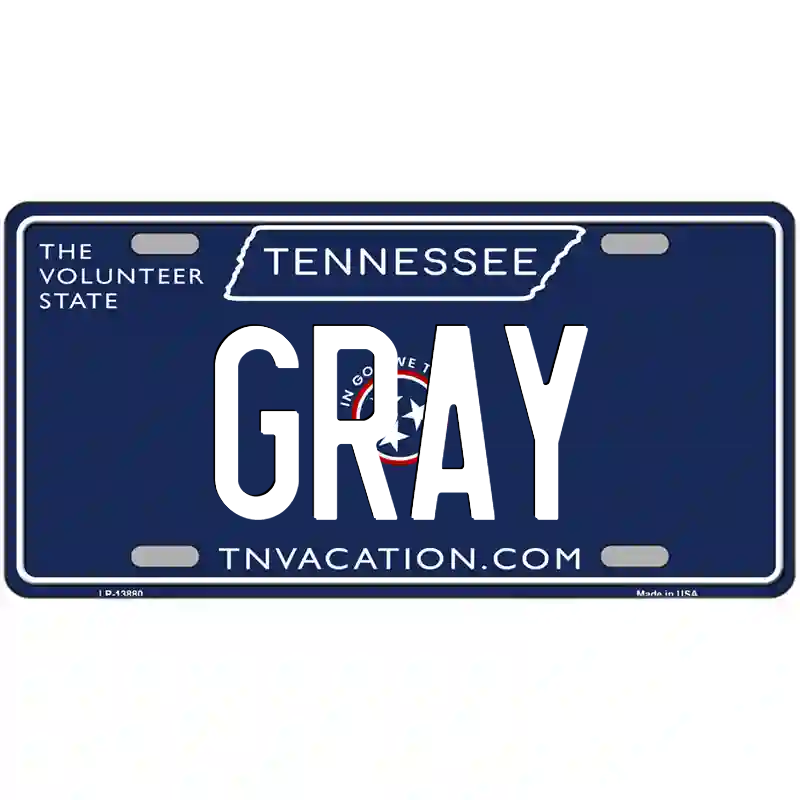 Gray Tennessee Blue Metal Sign