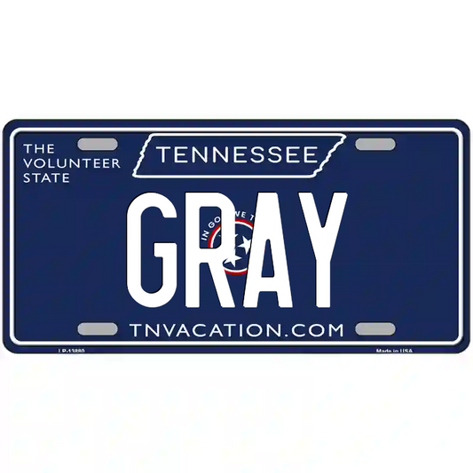 Gray Tennessee Blue Metal Sign
