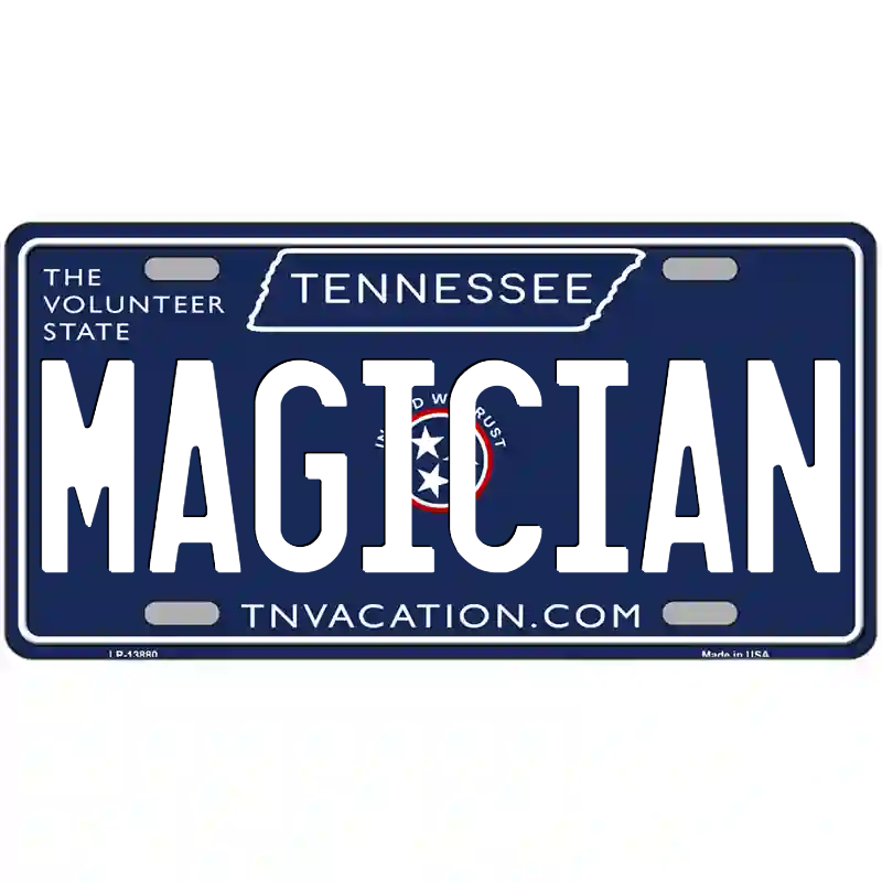 Magician Tennessee Blue Metal Sign