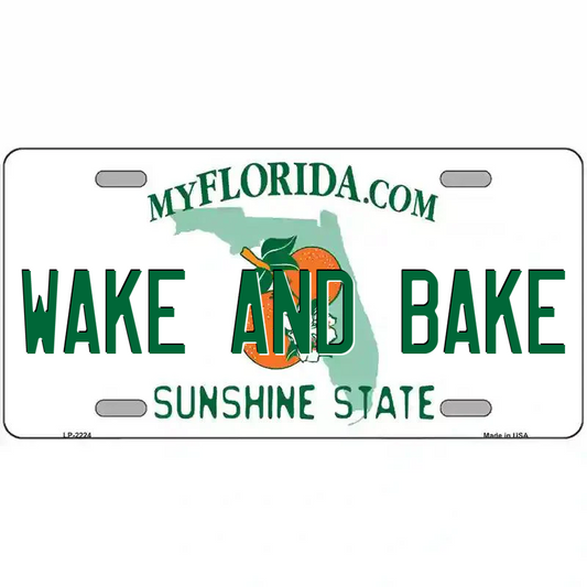 Wake and Bake Florida Metal Sign