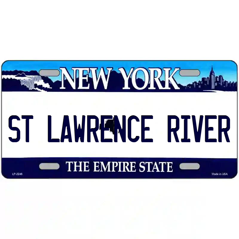 St Lawrence River New York Blue Metal Sign