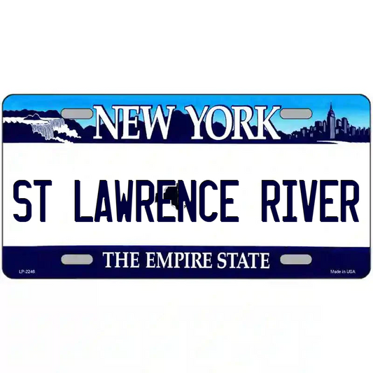St Lawrence River New York Blue Metal Sign