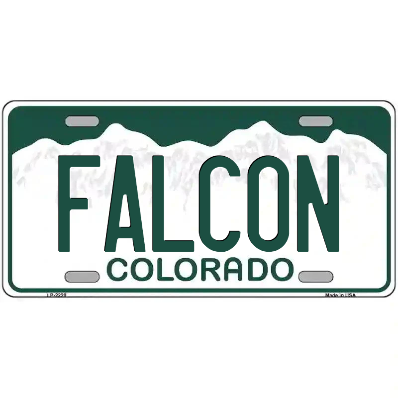 Falcon Colorado Metal Sign