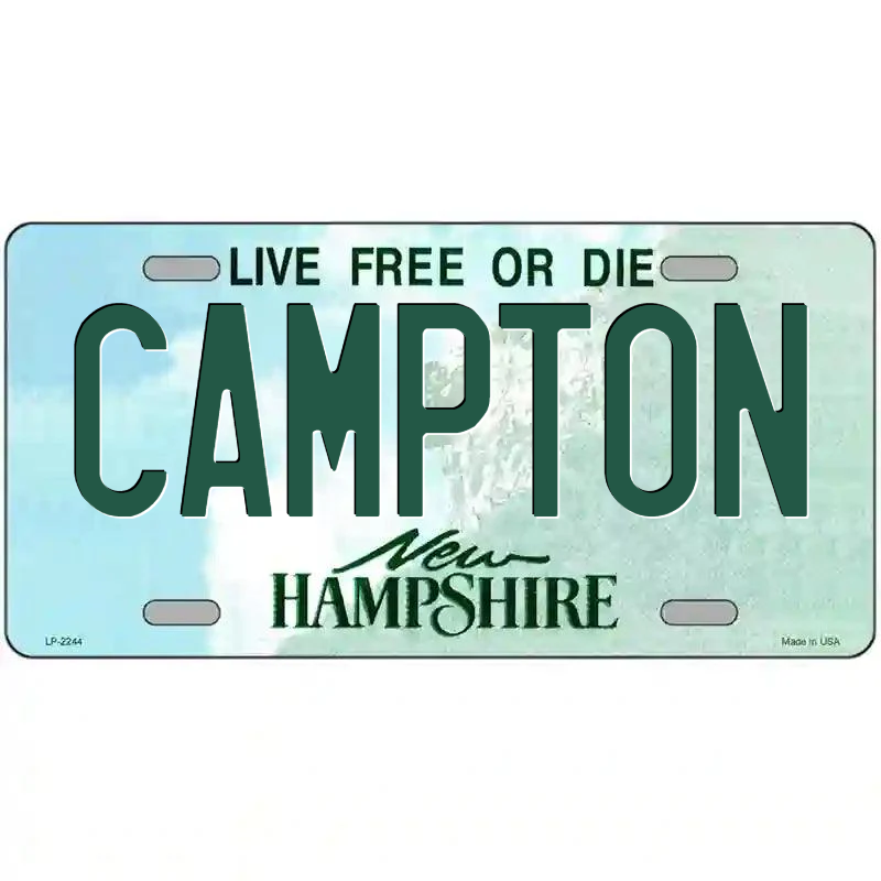 Campton New Hampshire Metal Sign