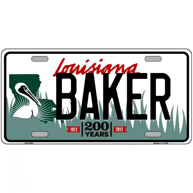 Baker Louisiana Metal Sign