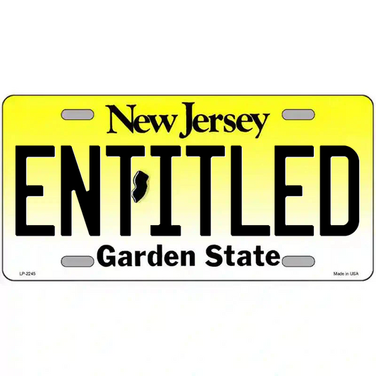 Entitled New Jersey Metal Sign