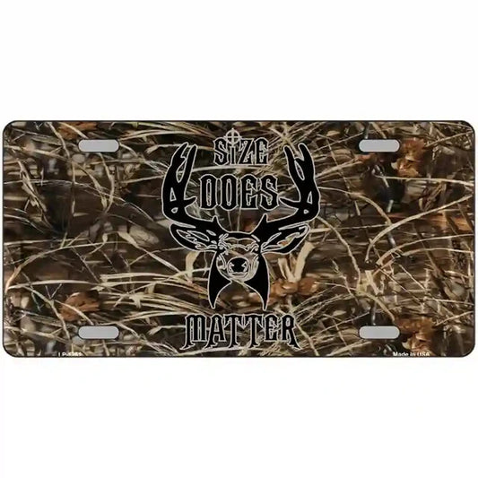 Size Does Matter Buck Camo Metal Sign