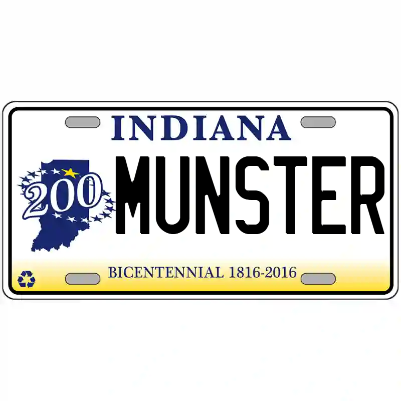 Munster Indiana Bicentennial Metal Sign