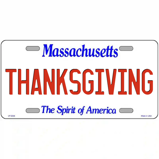 Thanksgiving Massachusetts Metal Sign