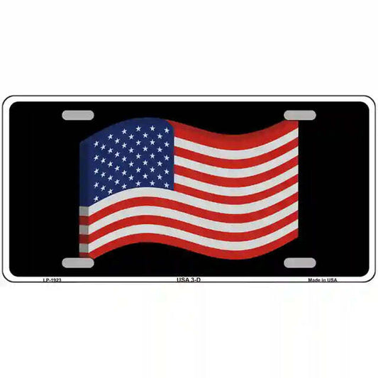 3-D American Flag Metal Sign