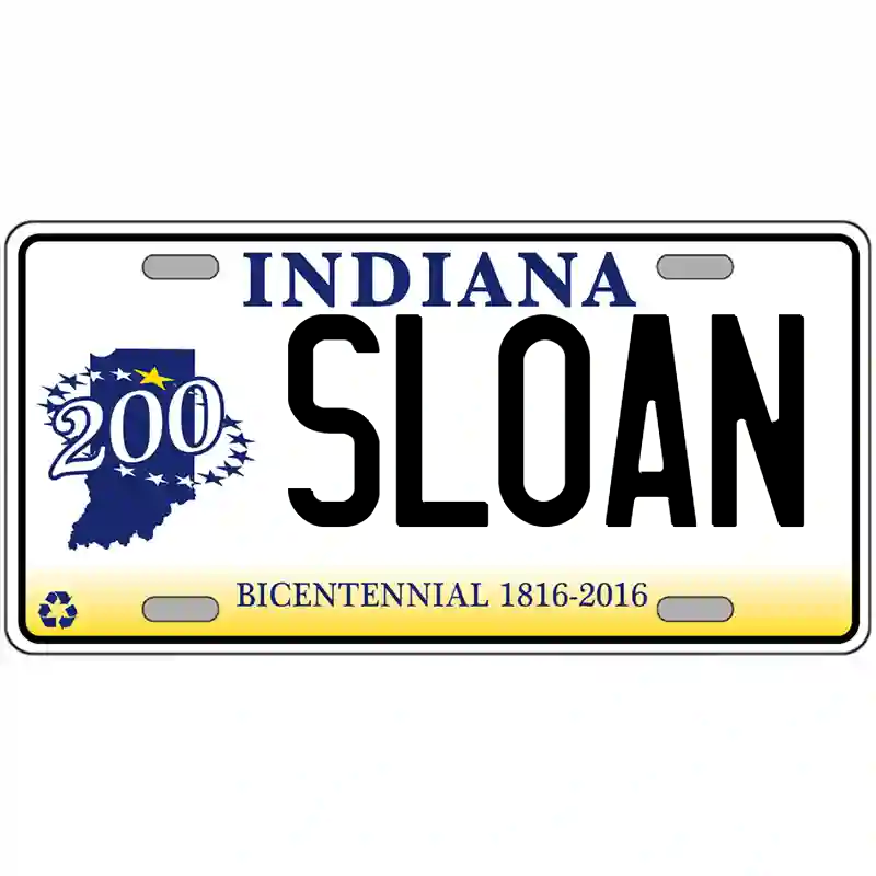 Sloan Indiana Bicentennial Metal Sign