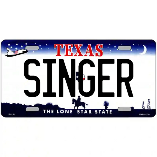 Singer Texas Metal Sign