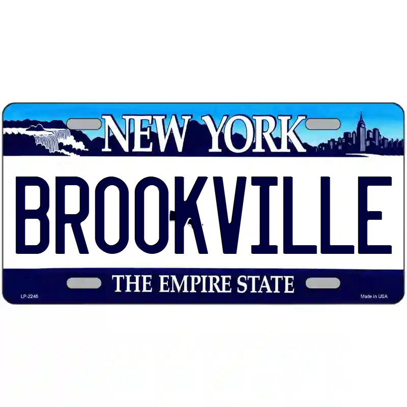 Brookfield New York Blue Metal Sign