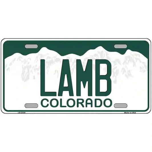 Lamb Colorado Metal Sign