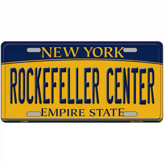 Rockefeller Center New York Yellow Metal Sign