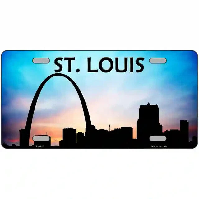 St Louis Missouri City Silhouette Metal Sign