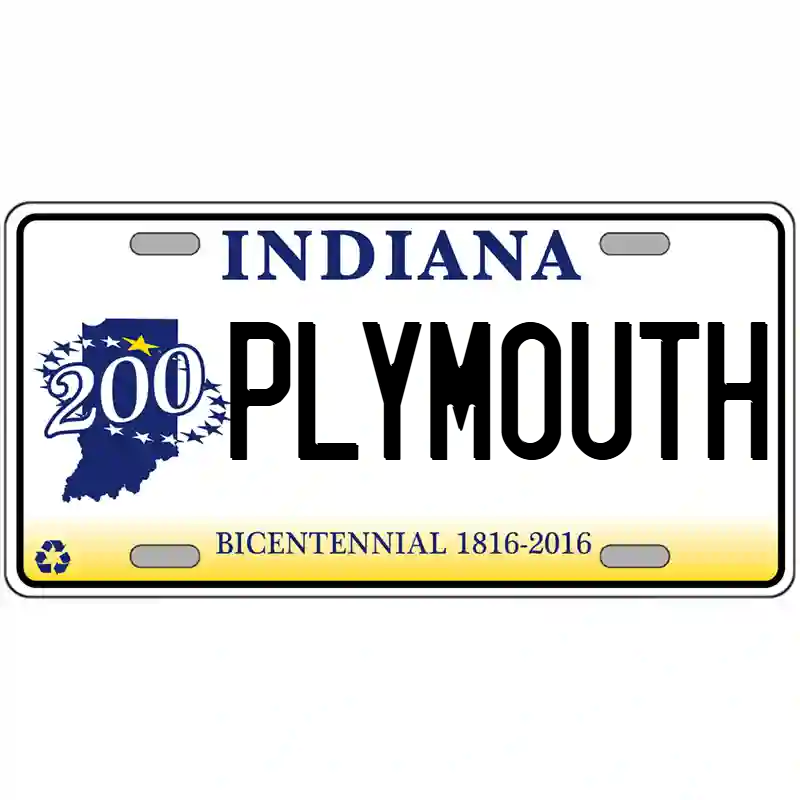 Plymouth Indiana Bicentennial Metal Sign