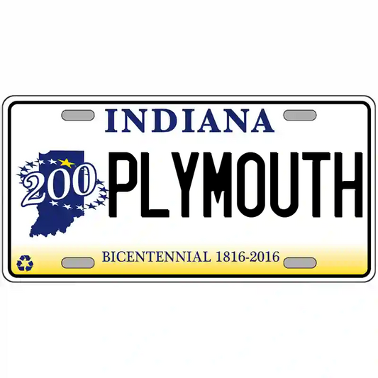 Plymouth Indiana Bicentennial Metal Sign