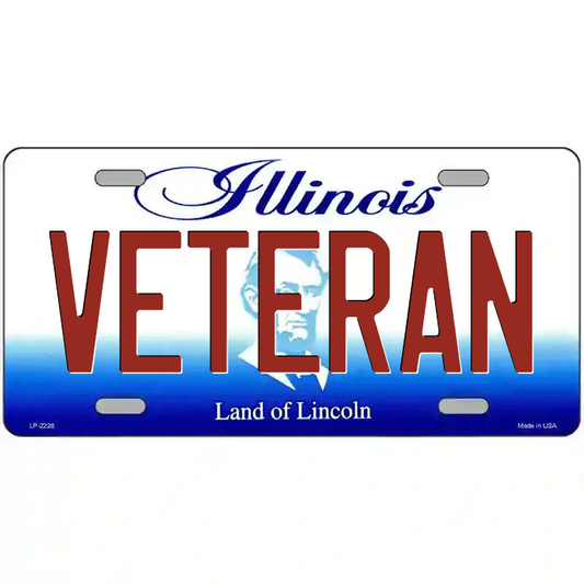 Veteran Illinois Metal Sign