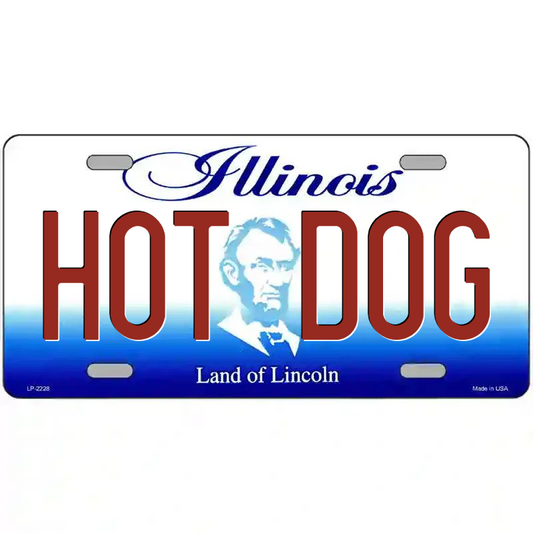 Hot Dog Illinois Metal Sign