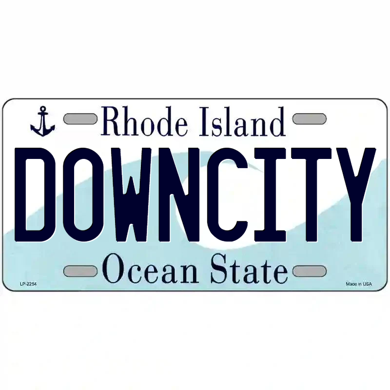 Downcity Rhode Island Metal Sign