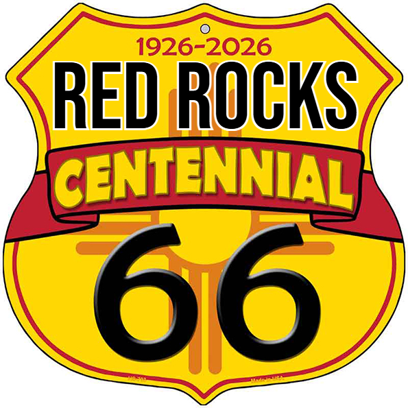 Red Rocks New Mexico Flag Route 66 Centennial Highway Shield Metal Sig