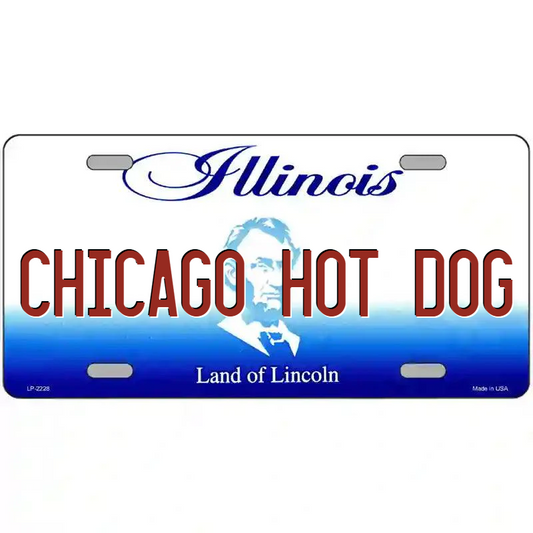 Chicago Hot Dog Illinois Metal Sign