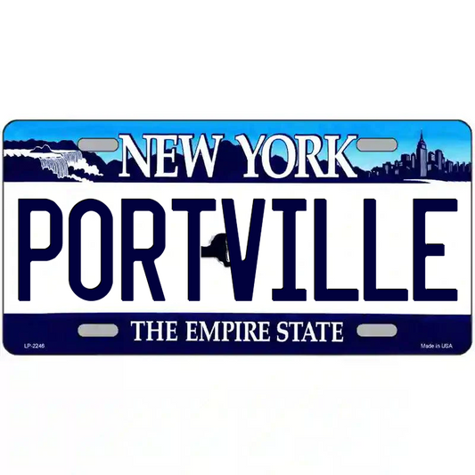 Portville New York Blue Metal Sign