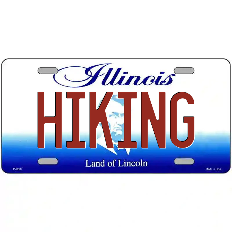 Hiking Illinois Metal Sign