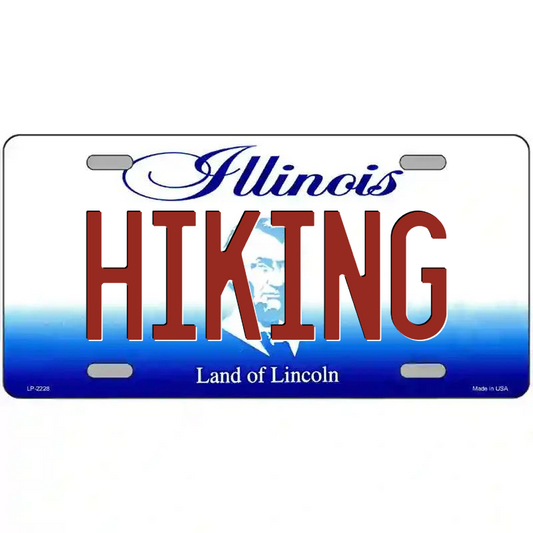 Hiking Illinois Metal Sign