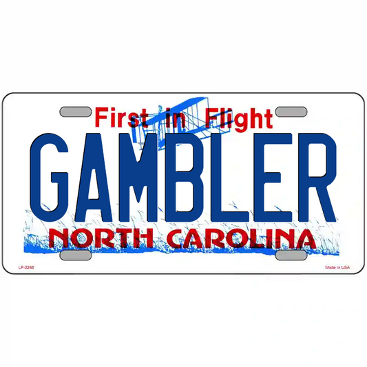 Gambler North Carolina Metal Sign