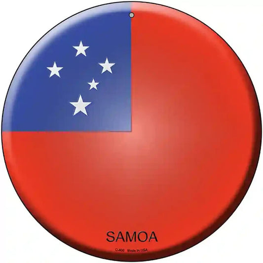 Samoa Flag 12" Circle Metal Sign
