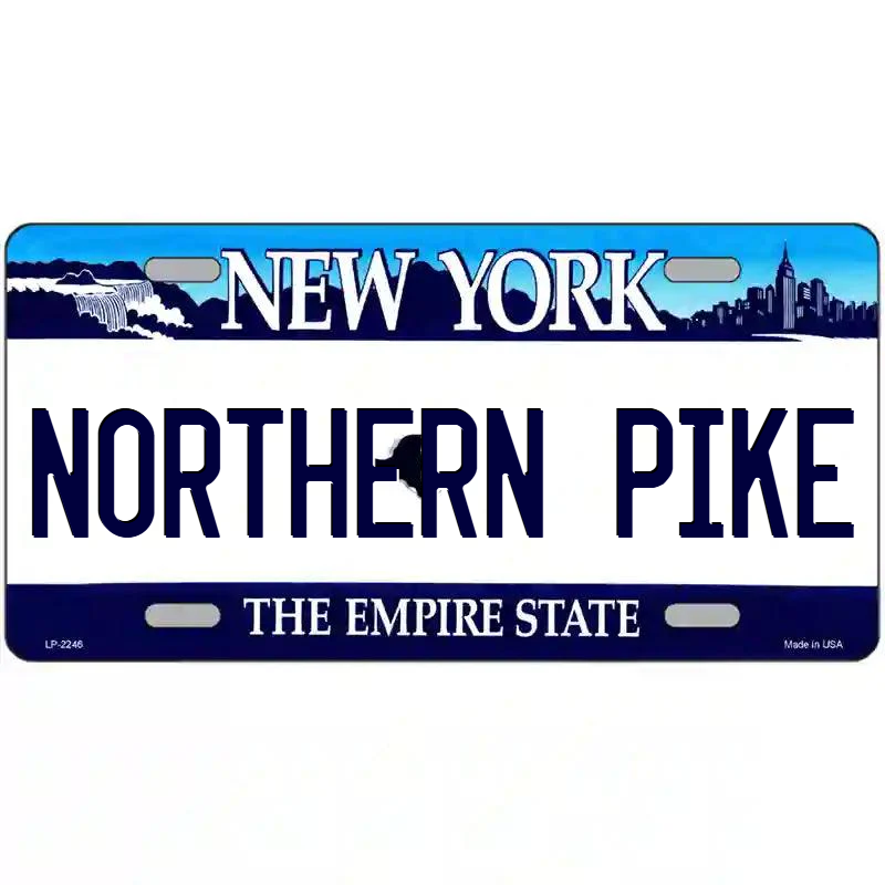 Northern Pike New York Blue Metal Sign