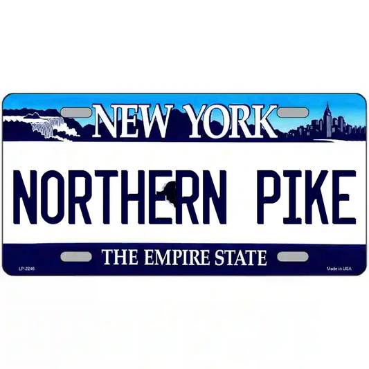 Northern Pike New York Blue Metal Sign