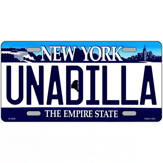Unadilla New York Blue Metal Sign