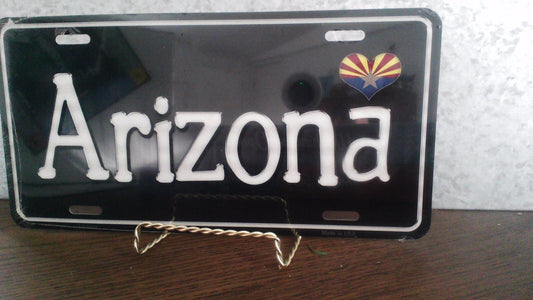 Arizona Heart Flag Metal Sign
