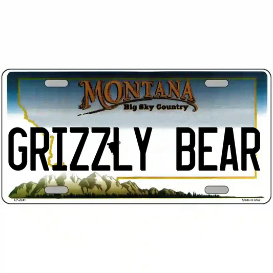 Grizzly Bear Montana Metal Sign