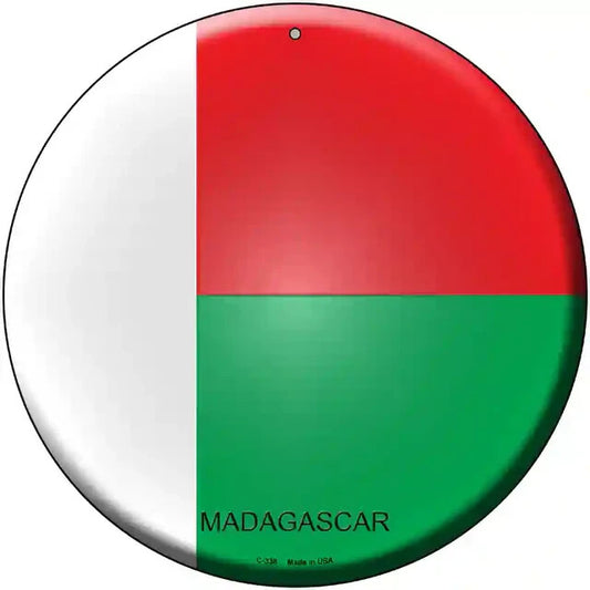 Madagascar Flag 12" Circle Metal Sign