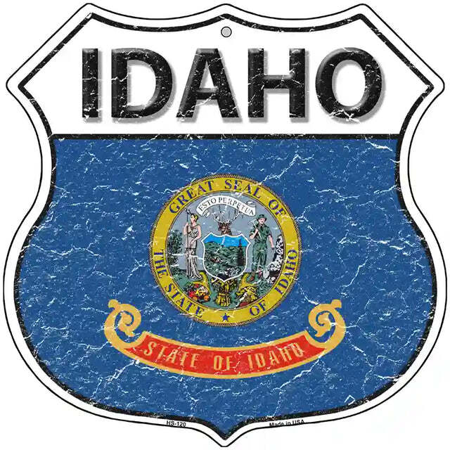 Idaho Flag Highway Shield Metal Sign