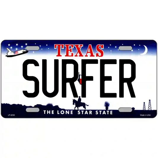 Surfer Texas Metal Sign